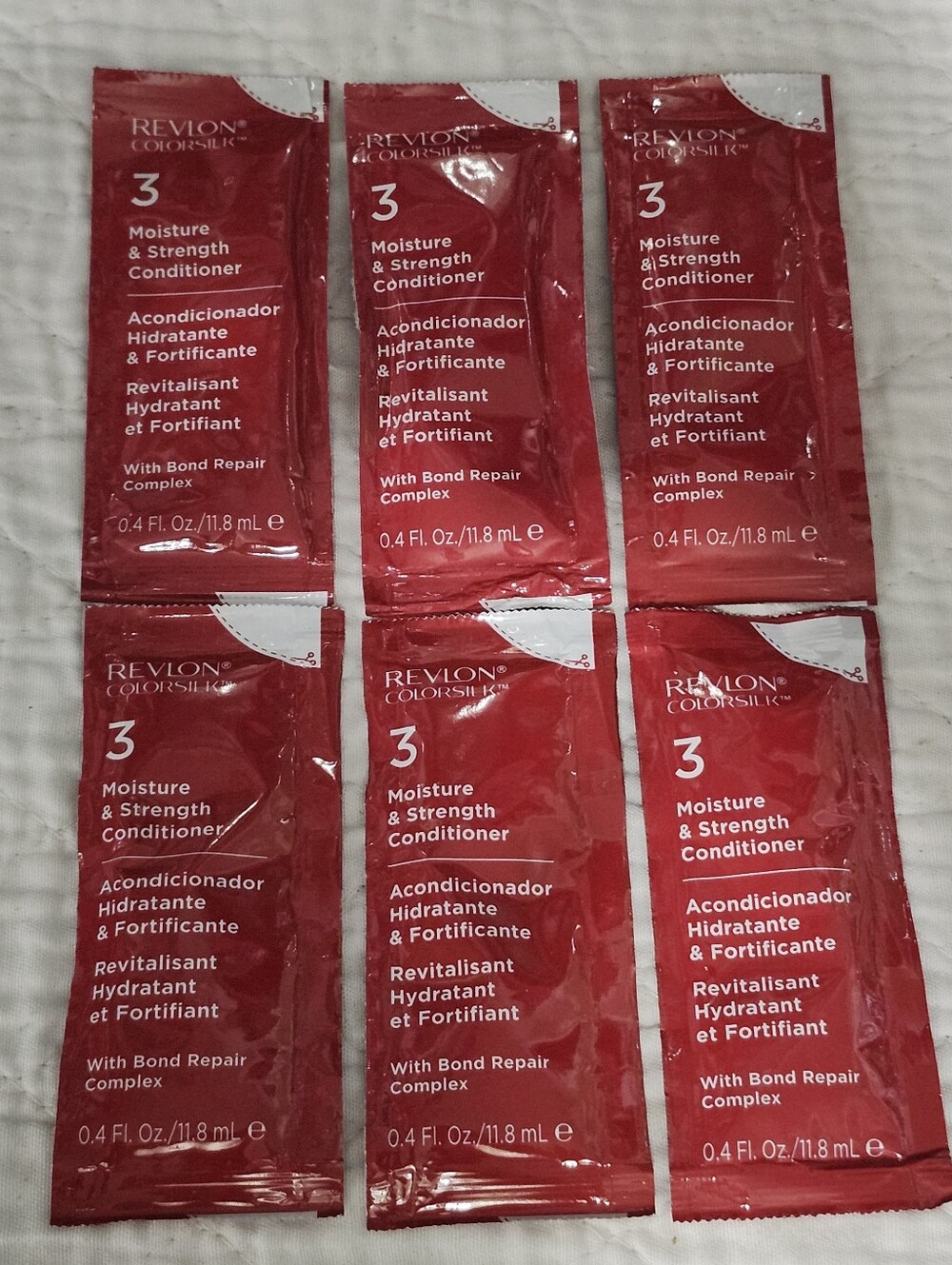 6 Revlon COLORSILK Moisture & Strength Conditioner 0.4oz Packets